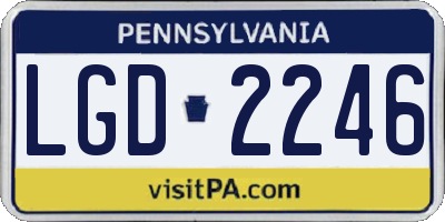 PA license plate LGD2246