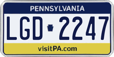 PA license plate LGD2247