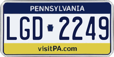 PA license plate LGD2249