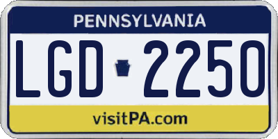 PA license plate LGD2250