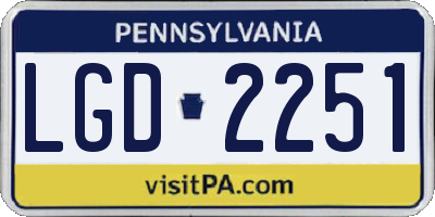 PA license plate LGD2251