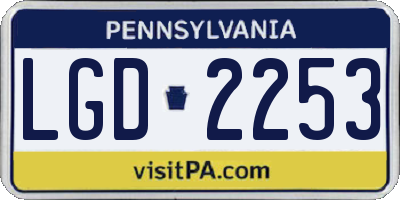 PA license plate LGD2253