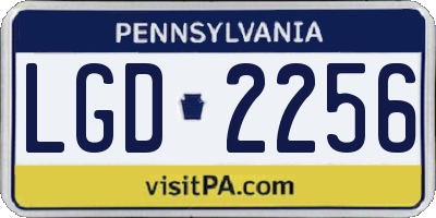 PA license plate LGD2256