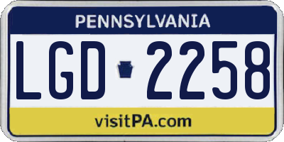 PA license plate LGD2258