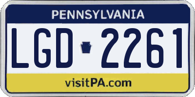 PA license plate LGD2261