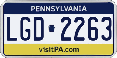 PA license plate LGD2263