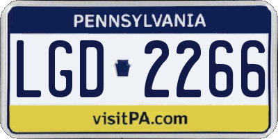 PA license plate LGD2266