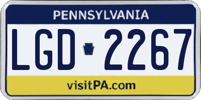 PA license plate LGD2267