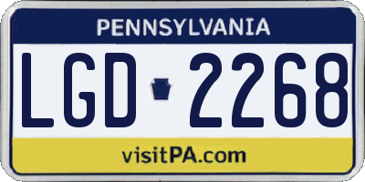 PA license plate LGD2268