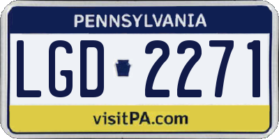 PA license plate LGD2271