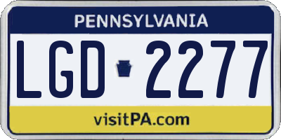 PA license plate LGD2277