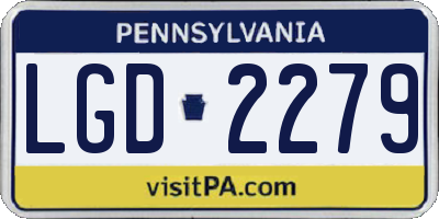 PA license plate LGD2279