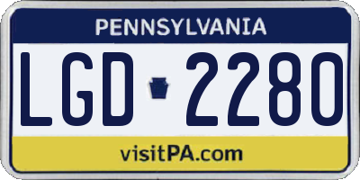 PA license plate LGD2280