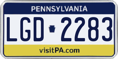 PA license plate LGD2283