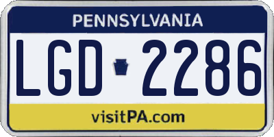 PA license plate LGD2286