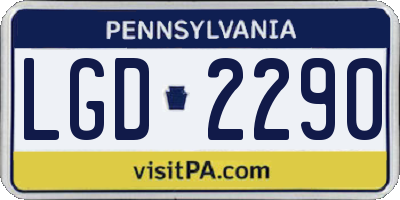 PA license plate LGD2290