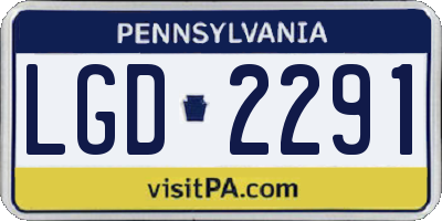 PA license plate LGD2291