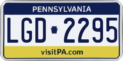 PA license plate LGD2295