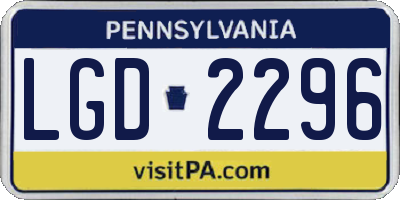 PA license plate LGD2296