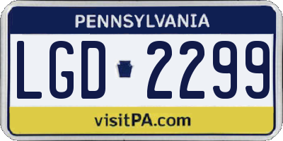 PA license plate LGD2299
