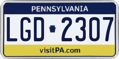 PA license plate LGD2307