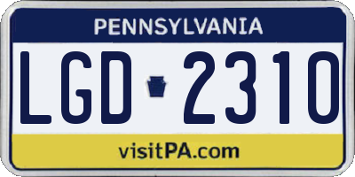 PA license plate LGD2310