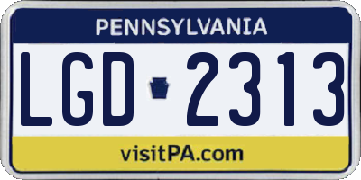 PA license plate LGD2313