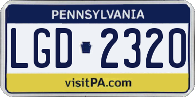 PA license plate LGD2320