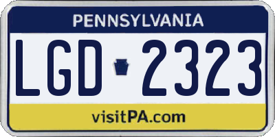 PA license plate LGD2323