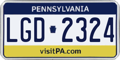 PA license plate LGD2324