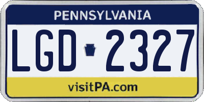 PA license plate LGD2327