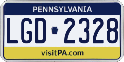 PA license plate LGD2328
