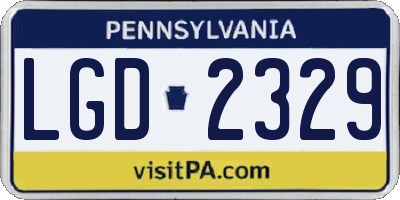 PA license plate LGD2329