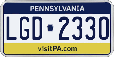 PA license plate LGD2330