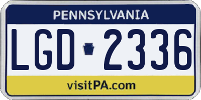 PA license plate LGD2336