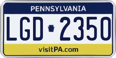 PA license plate LGD2350