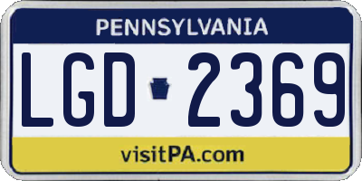 PA license plate LGD2369