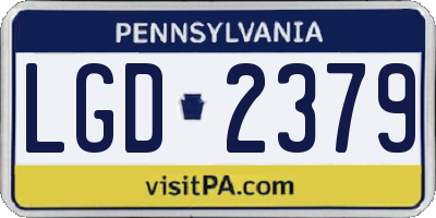 PA license plate LGD2379