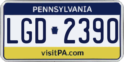 PA license plate LGD2390