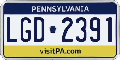 PA license plate LGD2391
