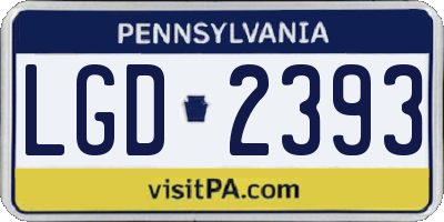 PA license plate LGD2393