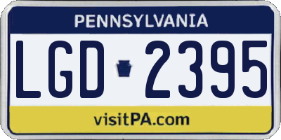PA license plate LGD2395
