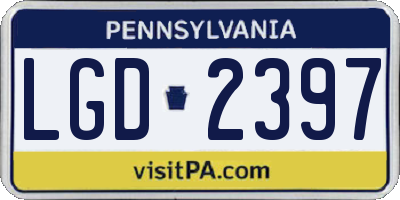 PA license plate LGD2397
