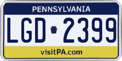 PA license plate LGD2399