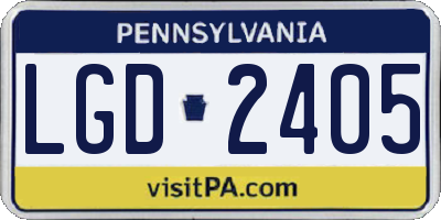 PA license plate LGD2405