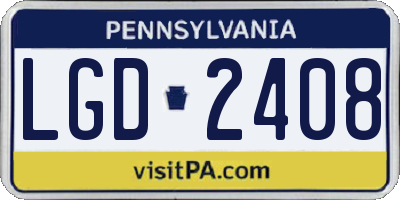 PA license plate LGD2408