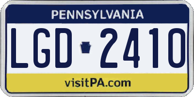 PA license plate LGD2410