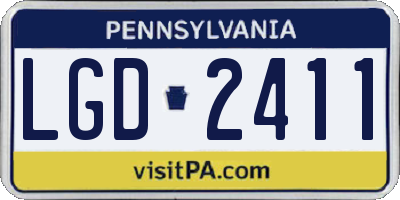 PA license plate LGD2411