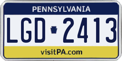 PA license plate LGD2413