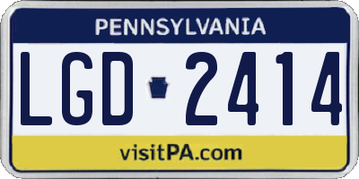 PA license plate LGD2414